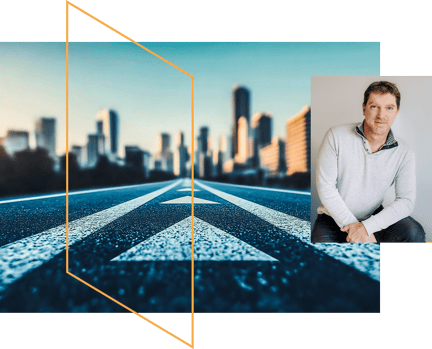 Route vers des bâtiments