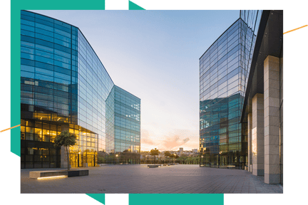 smart building at sunset